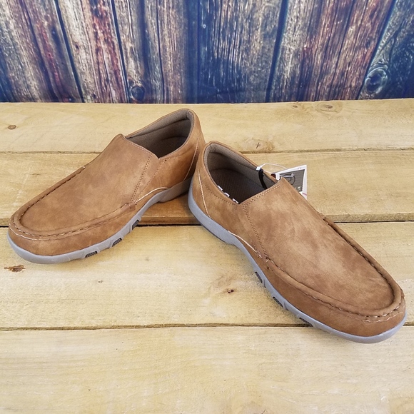 ROPER MENS REESE TAN FAUX LEATHER DRIVING SHOES - Picture 6 of 8